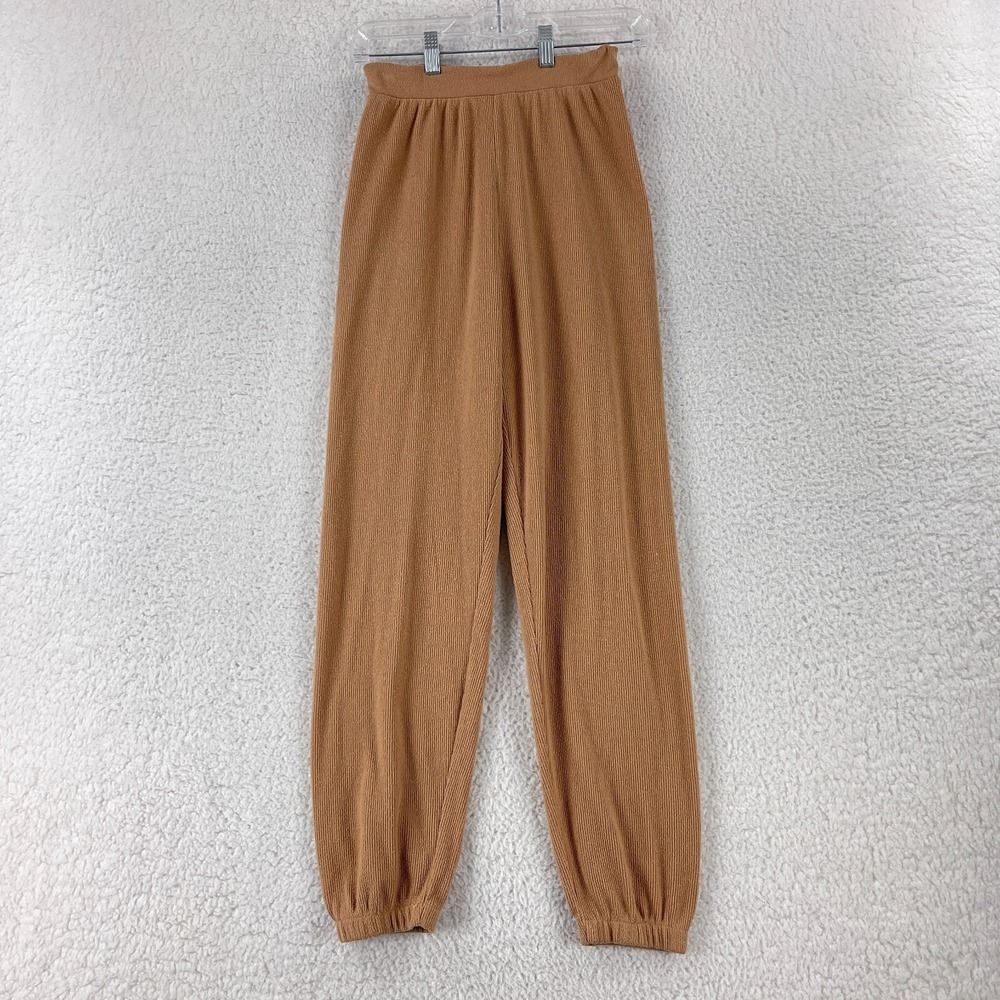 Skims Brown Pull On Waffle Jogger Sweat Pants Womens Elastic‎ Waist Size XS
